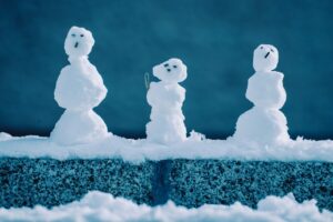 snowman, winter, snow