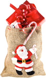 isolated, christmas sack, gifts